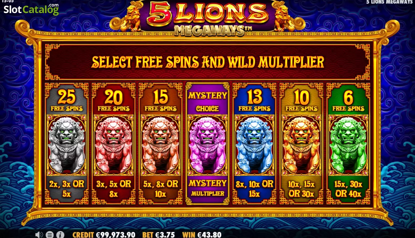 Jeu gratuit sur 5 Lions Megaways en mode démonstration