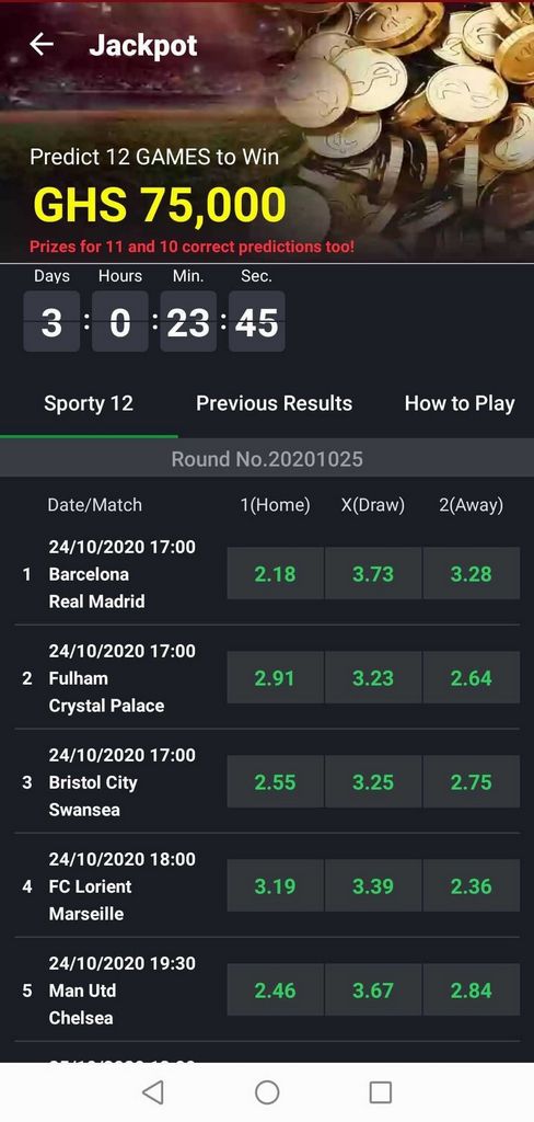 SportyBet - Online Sports Betting & Live Betting Probabilities