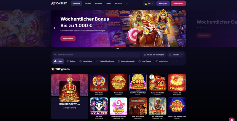 Sportspelmarknaden på NV Casino
